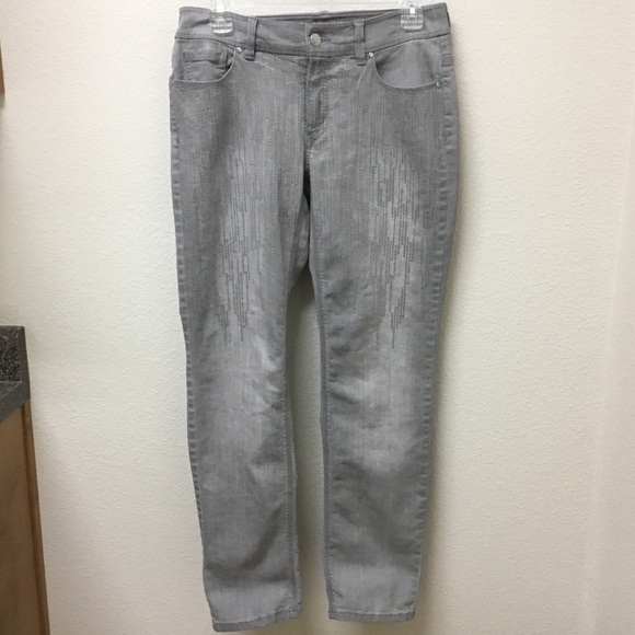 Chico’s Platinum Denim Sequin Frost slim-leg jean - Picture 2 of 8